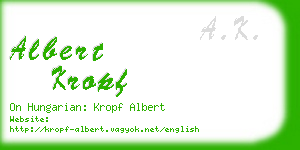 albert kropf business card